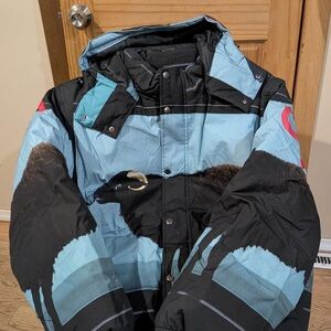 Supreme Black and Light Blue Puffer Jacket